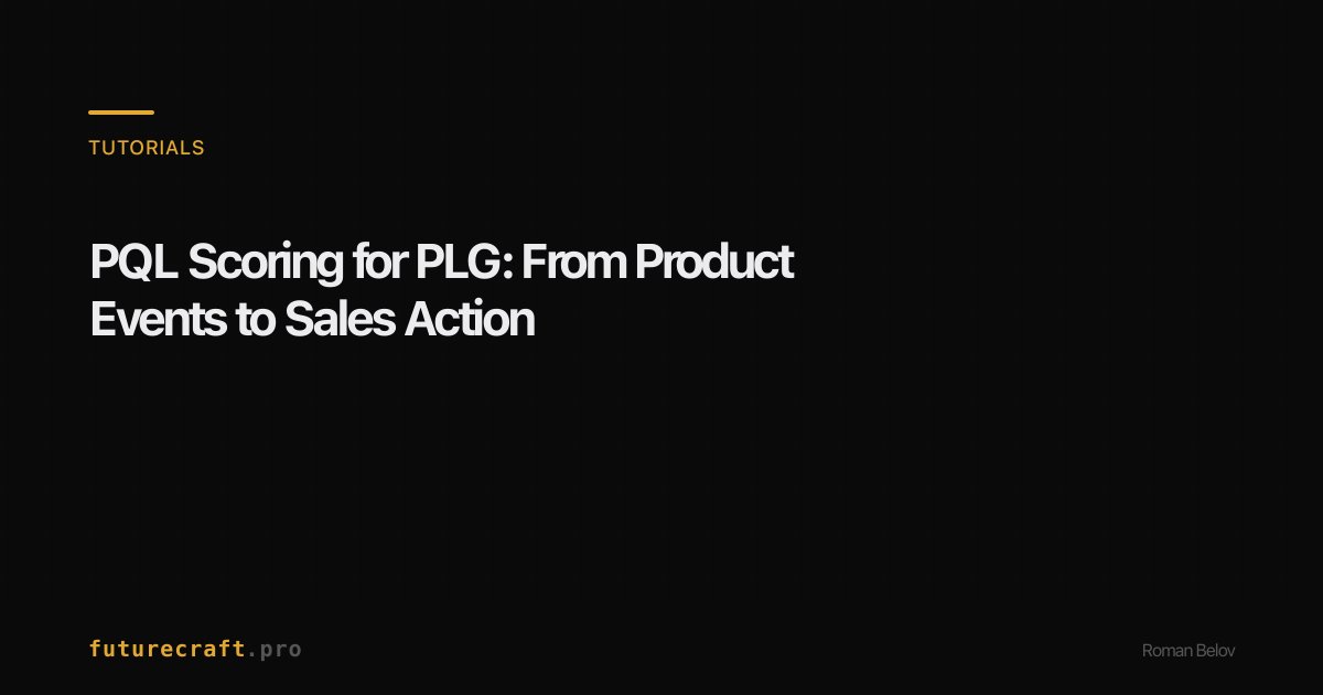 Plg Building PLG Playbook: Building an AI-Powered PQL Scoring Model — futurecraft.pro